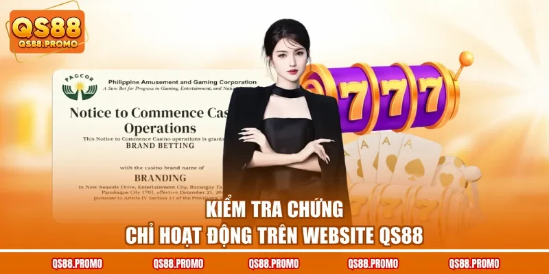 Kiểm tra chứng chỉ hoạt động trên website QS88